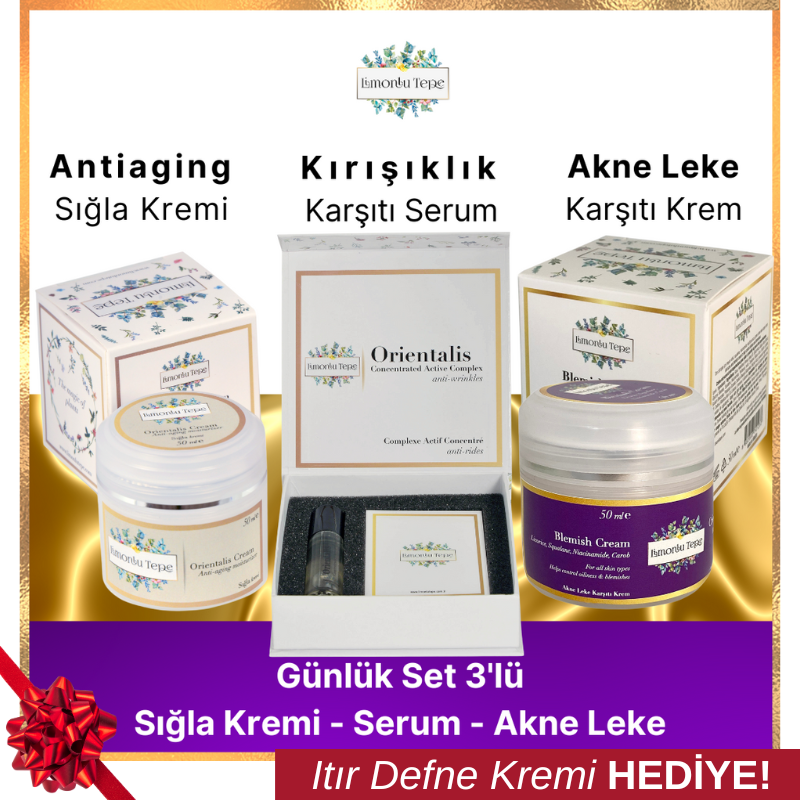 Günlük Set 3'lü (Sığla Kremi + Kırışıklı...